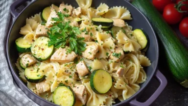 Delicious Chicken Zucchini Pasta Plate
