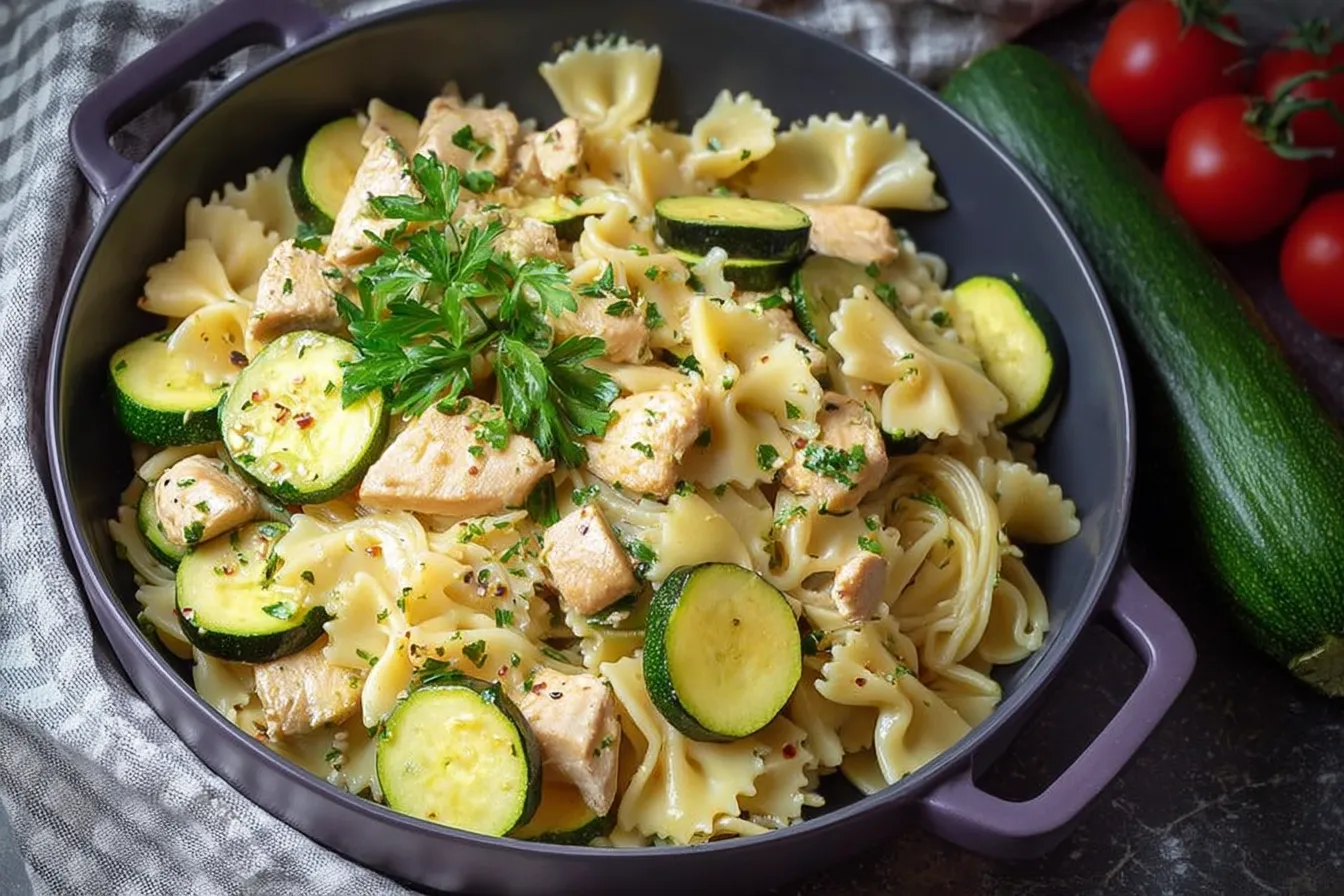 Delicious Chicken Zucchini Pasta Plate