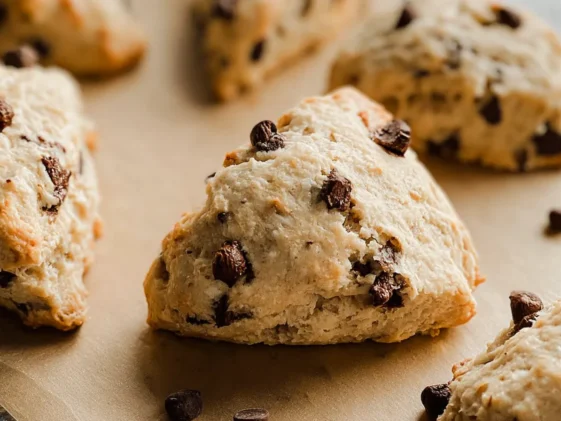 Mouthwatering Chocolate Chip Sourdough Scones Freshly Baked