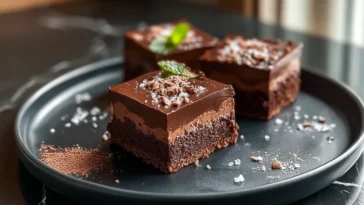Chocolate Mousse Brownies Ready to Serve