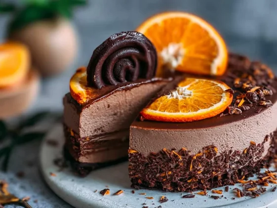 Irresistible Chocolate Orange Cheesecake Slice