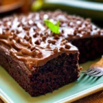 Chocolate Zucchini Cake Slices on a Plate