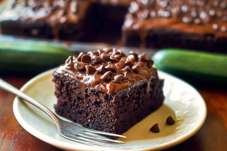 Decadent Chocolate Zucchini Cake Slice