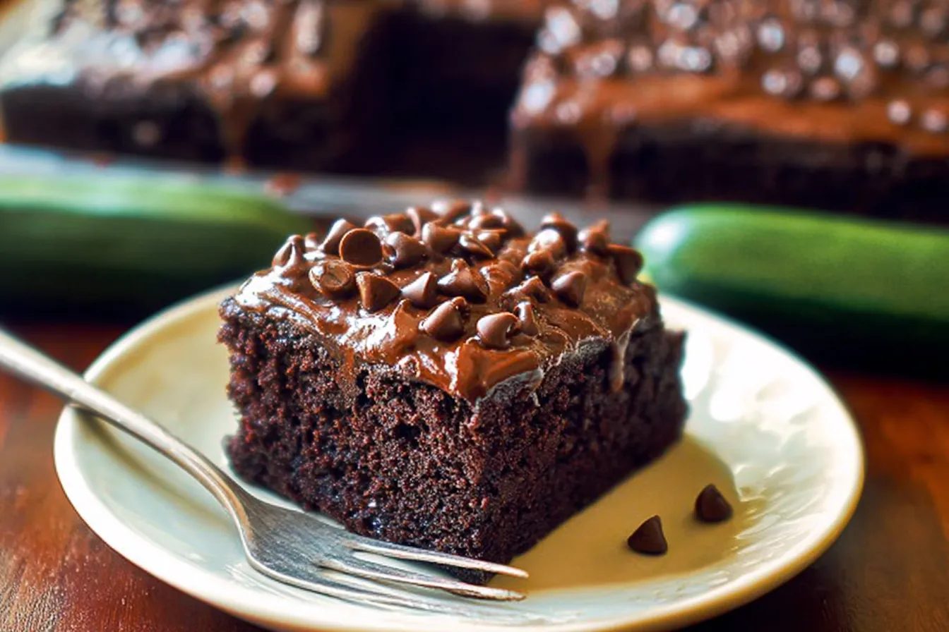 Decadent Chocolate Zucchini Cake Slice