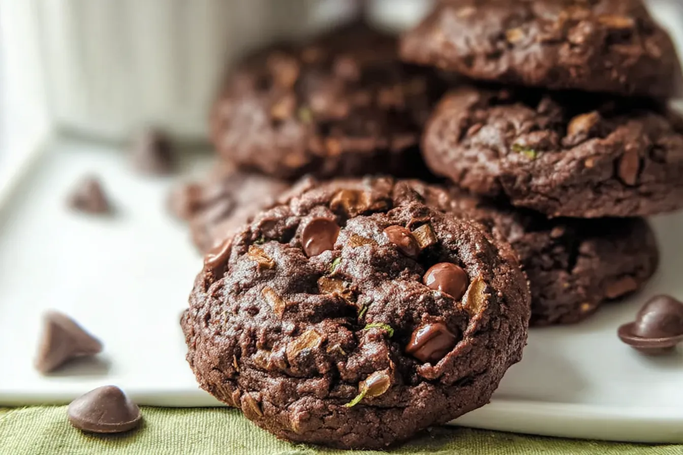 Chocolate Zucchini Cookies Freshly Baked