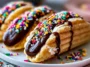 Churro Ice Cream Tacos Ready to Serve