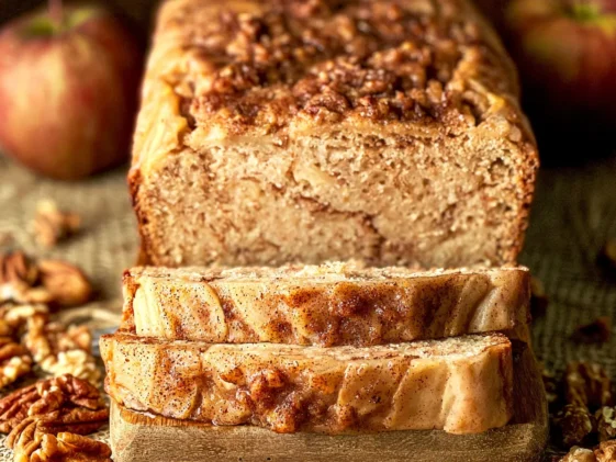 Warm Cinnamon Apple Bread Slice