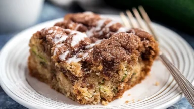 Cinnamon Zucchini Coffee Cake Freshly Baked
