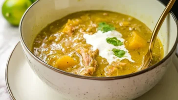 Delicious Colorado Green Chili (Chili Verde) in a Bowl