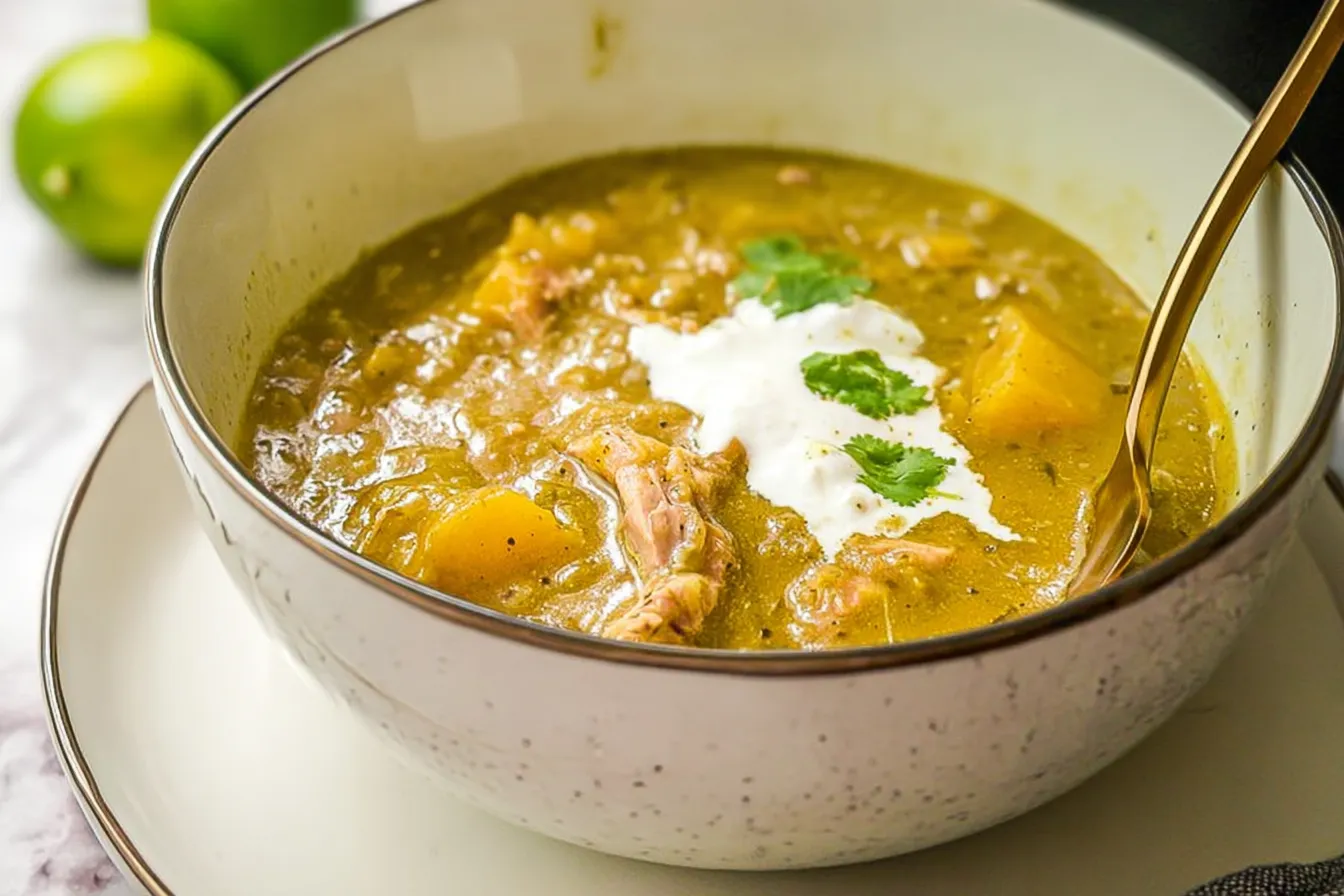 Delicious Colorado Green Chili (Chili Verde) in a Bowl