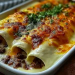 Comforting Cheesy Beef Enchiladas with Creamy White Sauce Delight 5 Comforting Cheesy Beef Enchiladas with Creamy White Sauce Plated