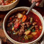 Delicious Cowboy Soup in a Rustic Bowl