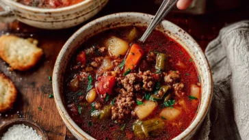 Delicious Cowboy Soup in a Rustic Bowl