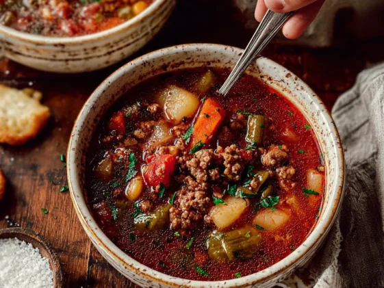 Delicious Cowboy Soup in a Rustic Bowl
