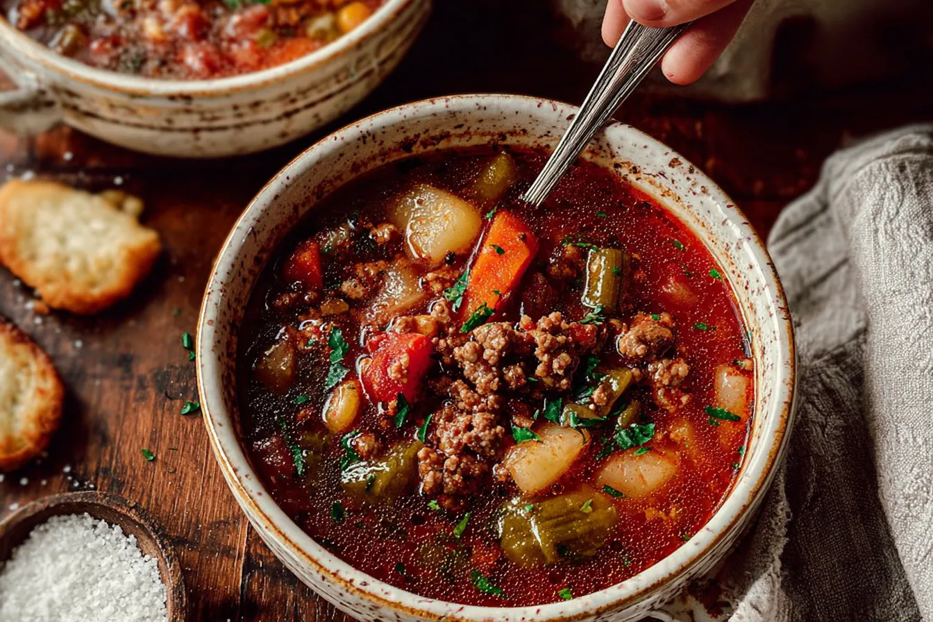 Delicious Cowboy Soup in a Rustic Bowl