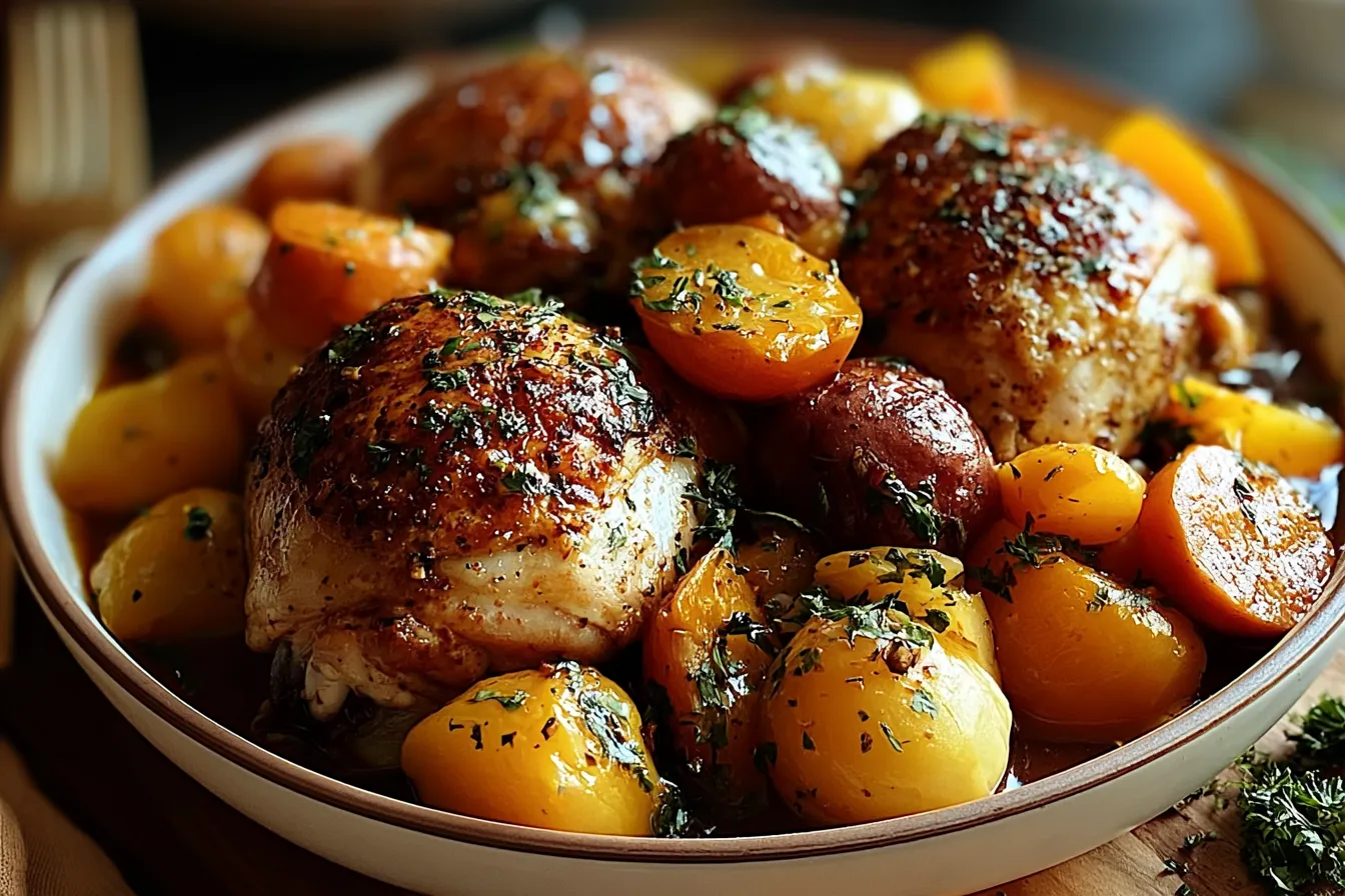 Cozy Up with This Delicious Autumn Chicken Dinner Recipe 3 Cozy Autumn Chicken Dinner on a Rustic Table