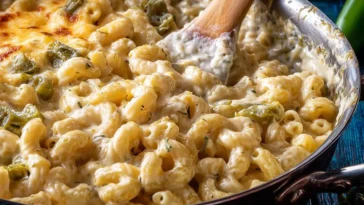 Creamy Hatch Chile Mac and Cheese in a Bowl