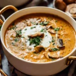 Delicious Creamy Hungarian Mushroom Soup in a Bowl