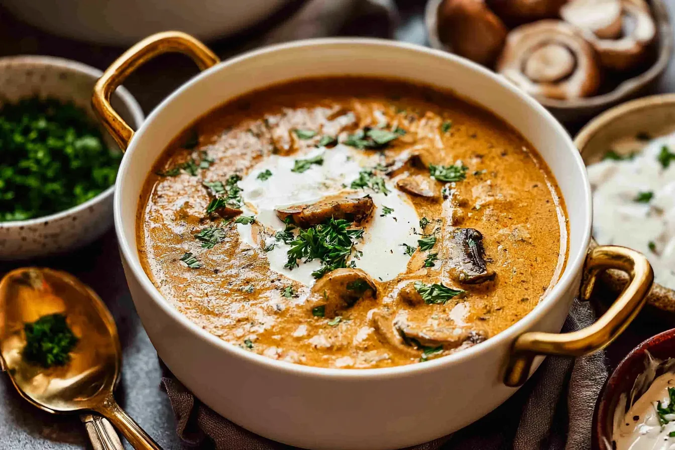 Creamy Hungarian Mushroom Soup: Comfort in Every Bowl 3 Delicious Creamy Hungarian Mushroom Soup in a Bowl