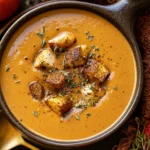 Creamy Roasted Apple Pumpkin Soup in a Bowl