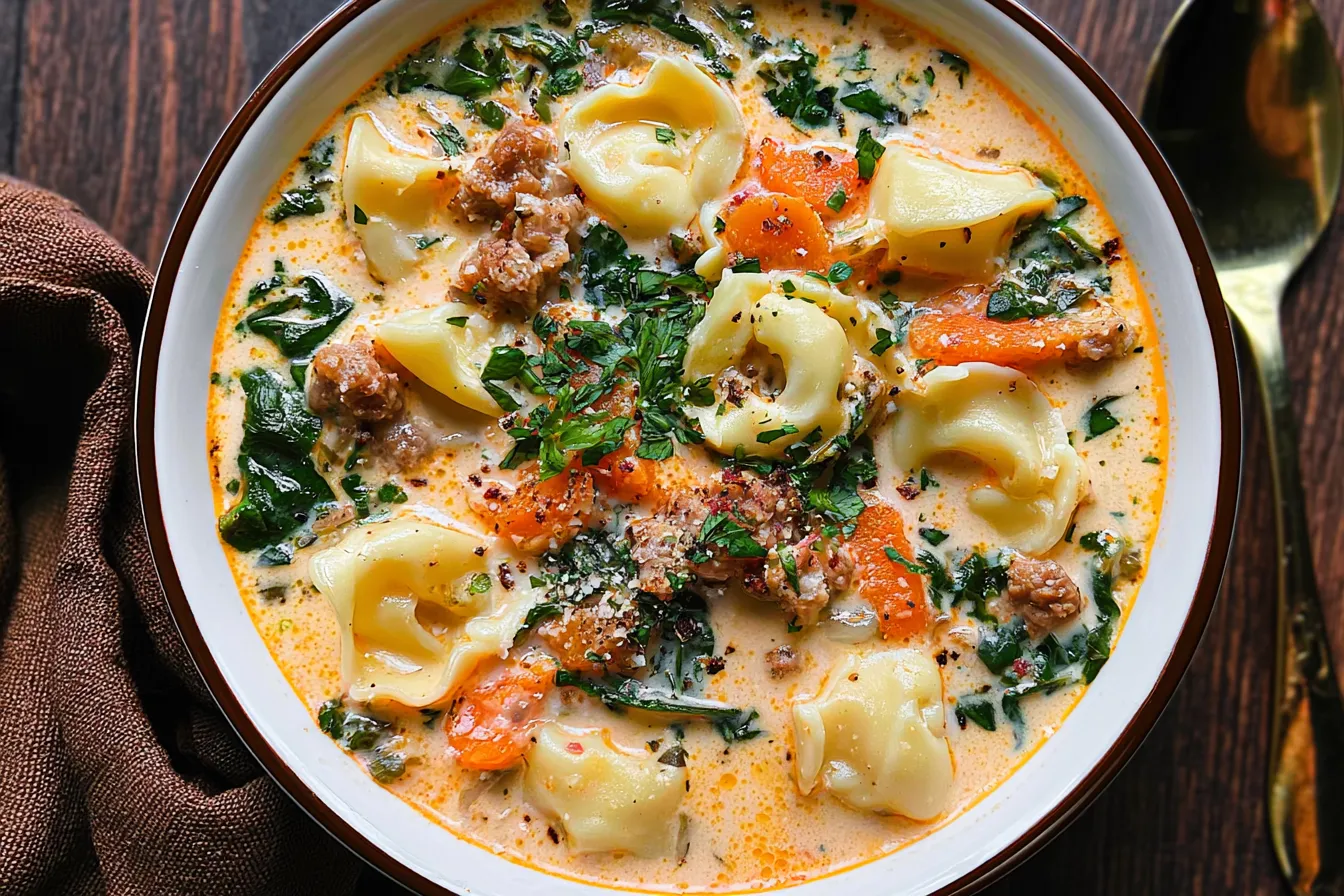 Creamy Sausage Tortellini Soup: A Comforting Delight 3 Creamy Sausage Tortellini Soup in a Bowl