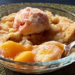 Crisp Peach Cobbler Plated with Fresh Peaches