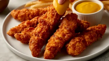 Crispy Fried Chicken Tenders in a Serving Bowl