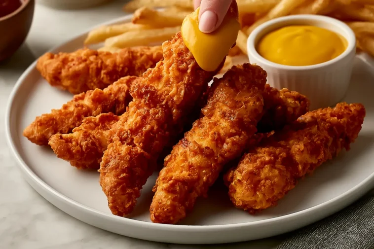 Crispy Fried Chicken Tenders in a Serving Bowl