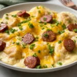 Crockpot Pierogi Casserole with Kielbasa - Comfort Food Delight
