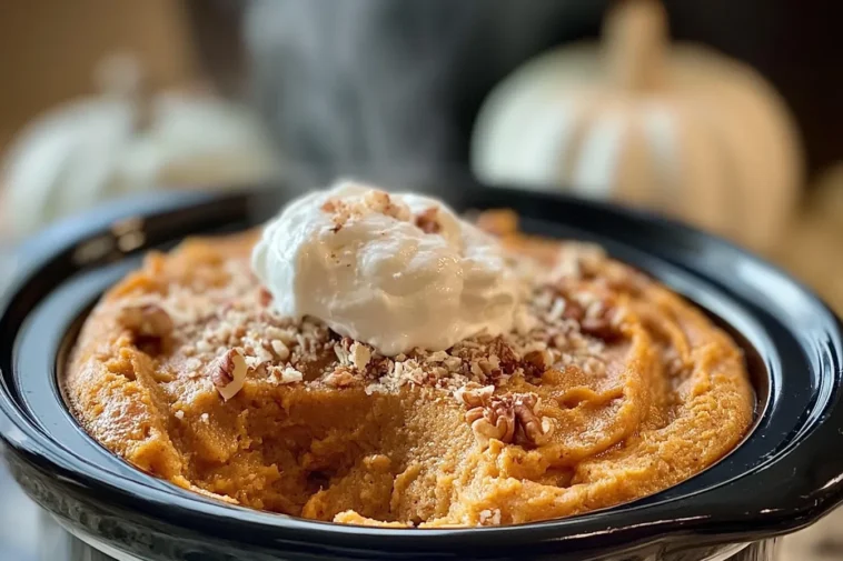 Crockpot Pumpkin Cobbler: Fall Comfort in Every Bite 3 Crockpot Pumpkin Cobbler Served in a Bowl