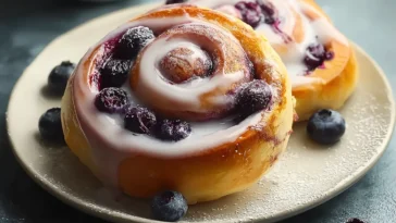 Delicious Fresh Huckleberry Cinnamon Rolls Ready to Enjoy