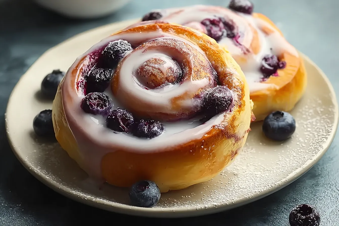 Delicious Fresh Huckleberry Cinnamon Rolls Ready to Enjoy