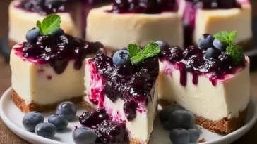 Delicious Huckleberry Cheesecake Ready to Serve