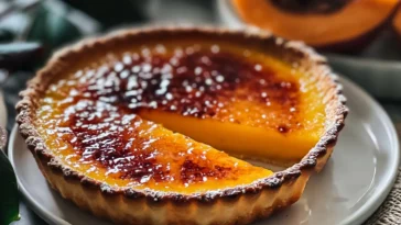 Delightful Japanese Sweet Potato Crème Brûlée Tart Close-Up