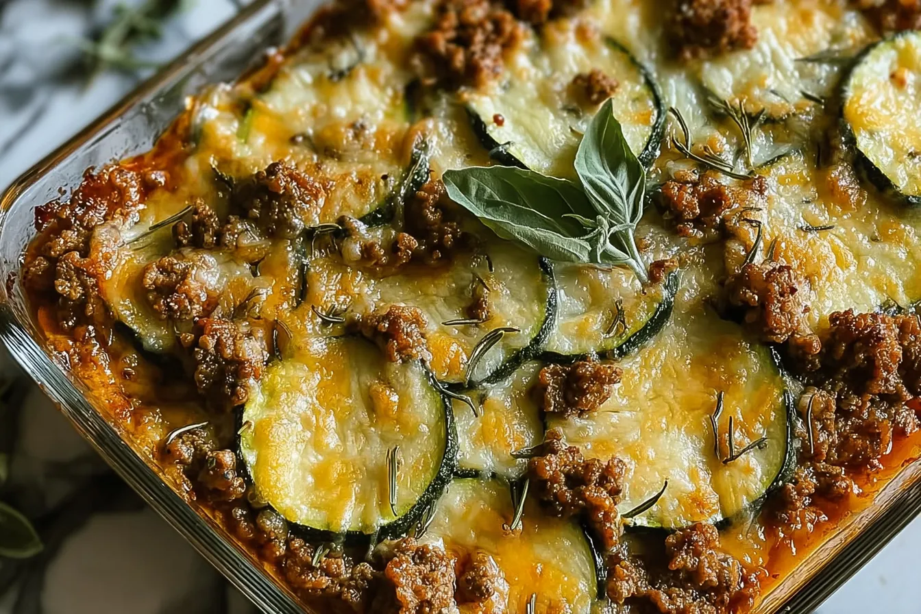 Delicious Easy Ground Beef Zucchini Casserole