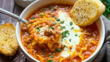 Delicious Easy Lasagna Soup in a Bowl