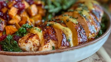 Easy Maple Dijon Chicken Bowl with Sweet Potatoes
