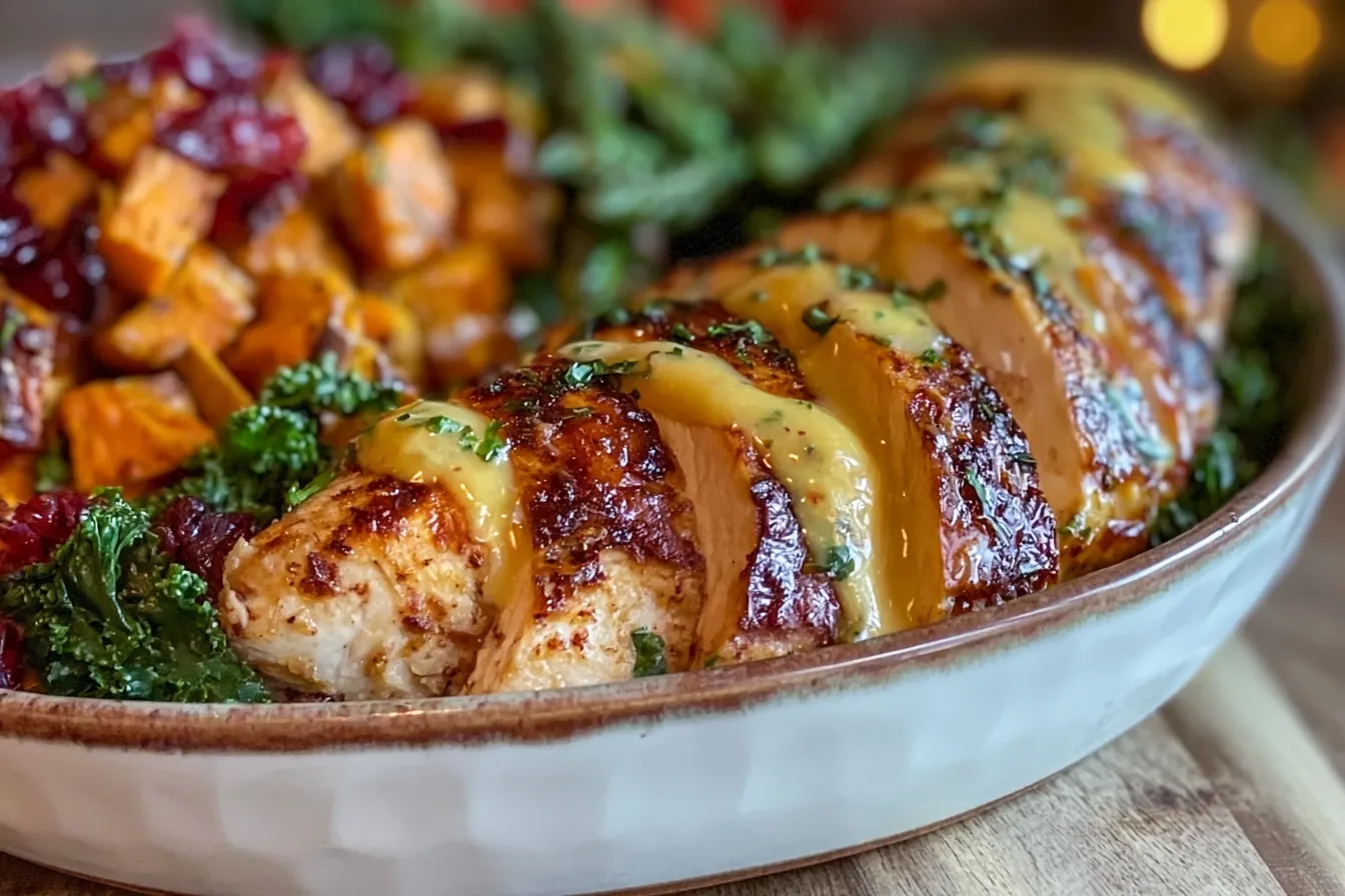 Easy Maple Dijon Chicken Bowl Recipe with Sweet Potatoes 3 Easy Maple Dijon Chicken Bowl with Sweet Potatoes
