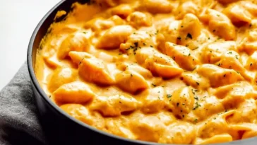 Easy Pumpkin Mac and Cheese Served in a Bowl