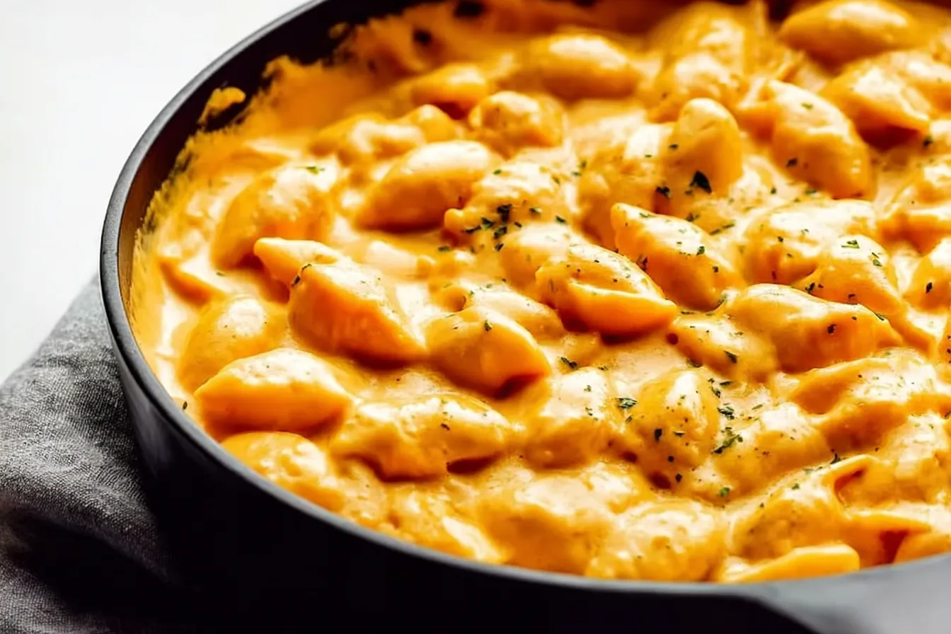 Easy Pumpkin Mac and Cheese Served in a Bowl