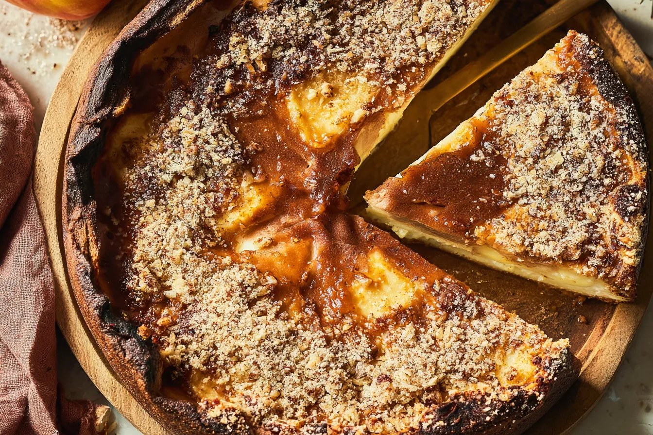 Flourless Greek Yogurt Apple Cake on a Plate