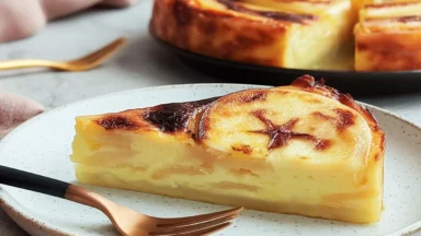 Freshly Baked French Custard Pie with Apples