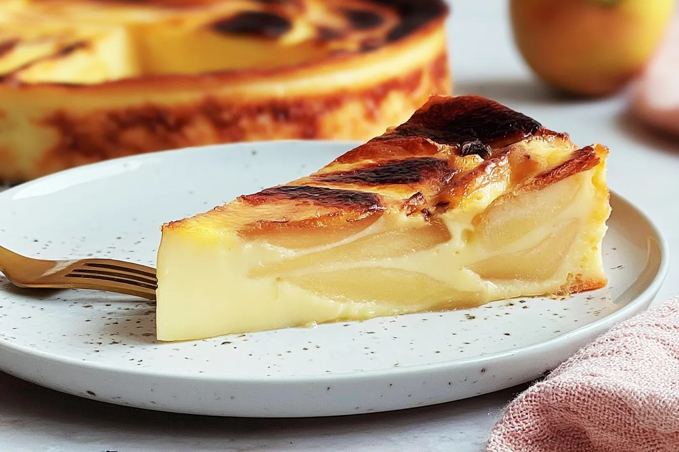 French Custard Pie - with apples (Flan Parisien) 