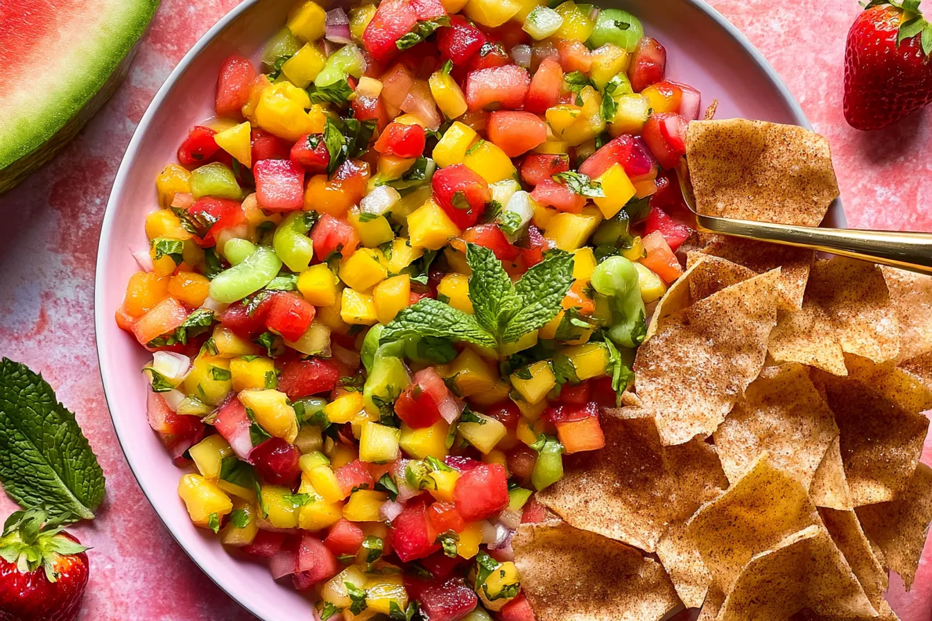 Fruit Salsa with Cinnamon Sugar Chips: A Sweet Delight 4 Fruit Salsa with Cinnamon Sugar Chips
