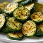 Garlic Herb Roasted Zucchini Slices: Perfect Easy Side 15 Garlic Herb Roasted Zucchini Slices Plated with Fresh Herbs
