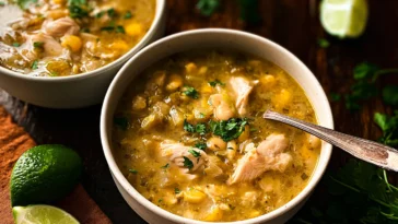 Delicious Green Chile Chicken Stew in a Bowl
