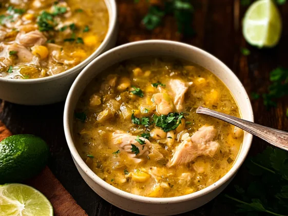 Delicious Green Chile Chicken Stew in a Bowl