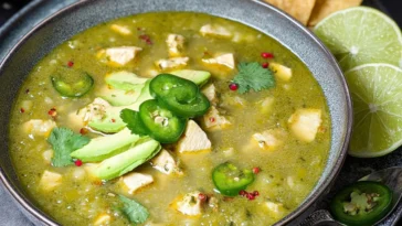 Green Chili Chicken Soup in a Bowl