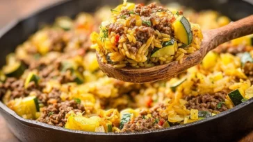 Delicious Hamburger and Zucchini Skillet Ready to Serve
