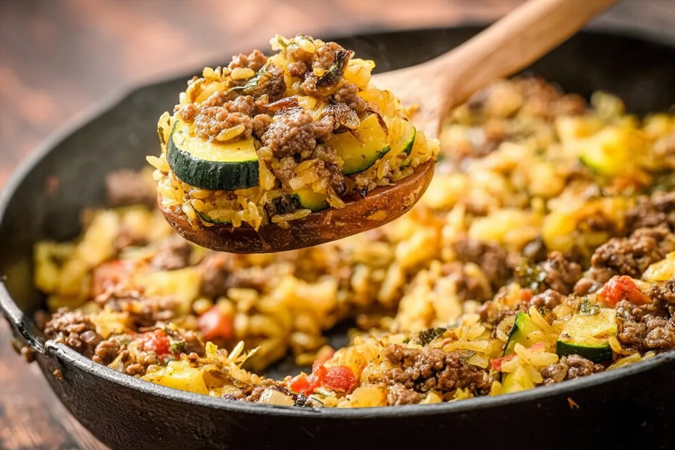 Hamburger and Zucchini Skillet 